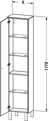 Шкаф-пенал Duravit Brioso BR1320L1022 42 см белый глянцевый Шкаф-пенал Duravit Brioso BR1320L1022 42 см белый глянцевый