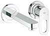 Смеситель для раковины GROHE BauLoop на 2 отверстия, настенный монтаж, хром (20289000)