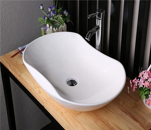 Раковина CeramaLux 9175 накладная, белый Раковина CeramaLux 9175 накладная, белый