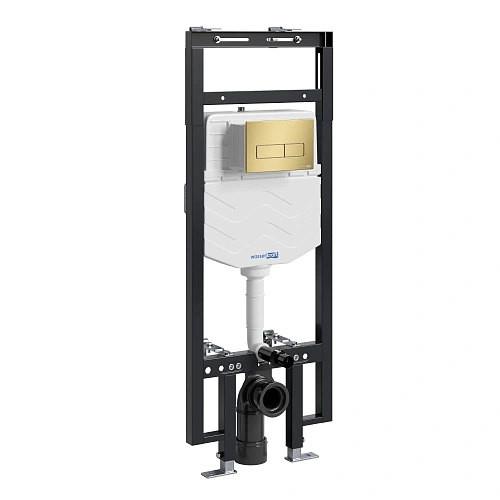 Инсталляция для унитаза WasserKRAFT Dinkel 58TLT.010.ME.MG03 с клавишей смыва золото Инсталляция для унитаза WasserKRAFT Dinkel 58TLT.010.ME.MG03 с клавишей смыва золото