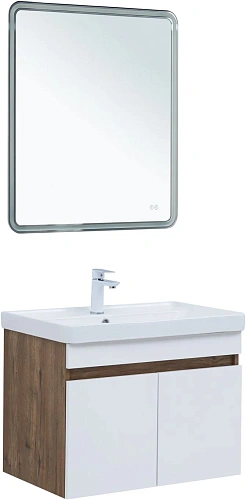 Тумба под раковину Aquanet Оптима 80 00344793 дуб рустикальный/белый сатин Тумба под раковину Aquanet Оптима 80 00344793 дуб рустикальный/белый сатин