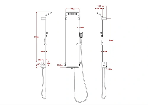 Душевая панель Black&White W1030 1030W0 звездный хром Душевая панель Black&White W1030 1030W0 звездный хром