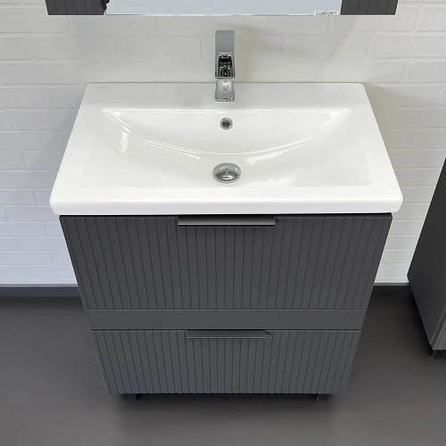 Тумба с раковиной Comforty Лима-70Н2 00-00019179 антрацит раковина Como 70 Тумба с раковиной Comforty Лима-70Н2 00-00019179 антрацит раковина Como 70