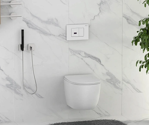 Клавиша смыва ABBER AC0122SMW сенсорная, белая матовая Клавиша смыва ABBER AC0122SMW сенсорная, белая матовая