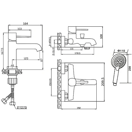 Комплект смесителей Orange Karl M05-311w белый Комплект смесителей Orange Karl M05-311w белый