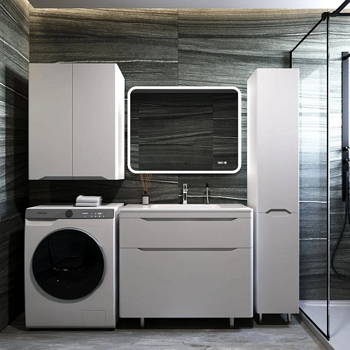 Тумба под раковину Style Line Марелла 90 Люкс антискрейтч белый матовый, PLUS напольная СС-00002416 Тумба под раковину Style Line Марелла 90 Люкс антискрейтч белый матовый, PLUS напольная СС-00002416