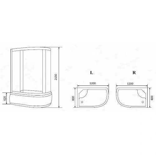 Душевая кабина Timo eco TE-0720 Р R 120x80x218 Душевая кабина Timo eco TE-0720 Р R 120x80x218