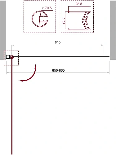 Шторка на ванну BelBagno UNO-V-1-85/150-P-Cr-L Шторка на ванну BelBagno UNO-V-1-85/150-P-Cr-L