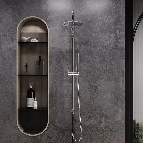 Душевая система Damixa Scandinavian Pure 936000000 верхний душ 250 мм, штанга 1050-1450, хром Душевая система Damixa Scandinavian Pure 936000000 верхний душ 250 мм, штанга 1050-1450, хром