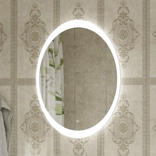 Зеркало DIWO Ярославль 57 с подсветкой, овальное, сенсорный выключатель, в современном стиле 543688 Зеркало DIWO Ярославль 57 с подсветкой, овальное, сенсорный выключатель, в современном стиле 543688