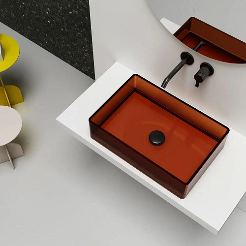 Раковина ABBER Kristall AT2803Opal прозрачная, накладная, коричневая Раковина ABBER Kristall AT2803Opal прозрачная, накладная, коричневая