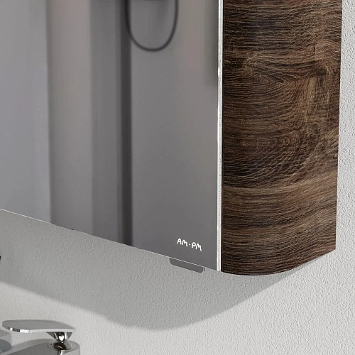 Зеркальный шкаф AM.PM Sensation M30MCR0801NF правый, 80 см, с подсветкой, орех Зеркальный шкаф AM.PM Sensation M30MCR0801NF правый, 80 см, с подсветкой, орех