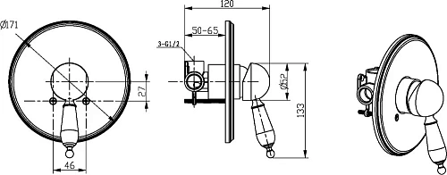 Смеситель для душа Boheme Medici Ripresa 305 встроенный Смеситель для душа Boheme Medici Ripresa 305 встроенный
