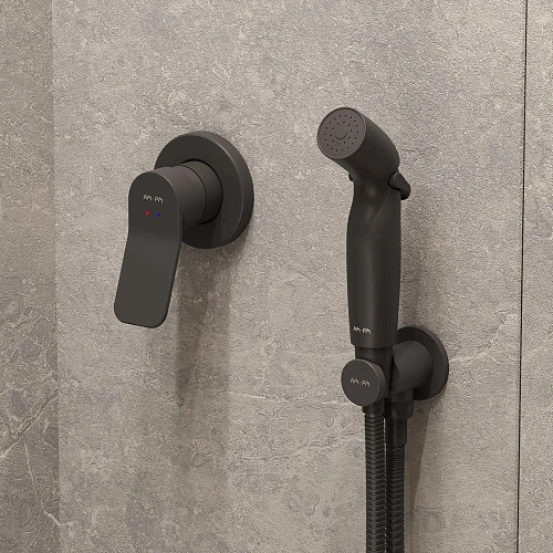 Комплект унитаза AM.PM Spirit CK70GH с инсталляцией, черный матовый, сиденьем микролифт, черной клавишей, гигиеническим душем и аксессуарами Комплект унитаза AM.PM Spirit CK70GH с инсталляцией, черный матовый, сиденьем микролифт, черной клавишей, гигиеническим душем и аксессуарами