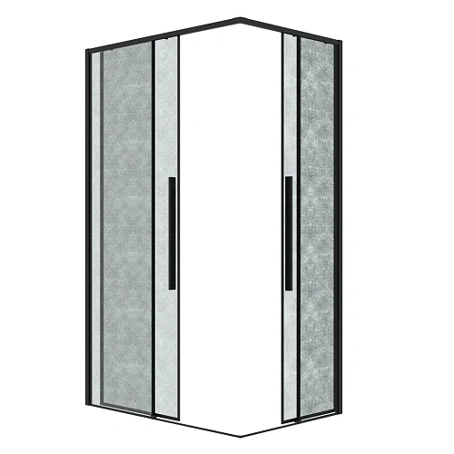 Душевой уголок GROSSMAN Galaxy 300.K33.01.9080.21.02 (90x80x195) прямоуг.,раздвиж,черн.матов,стекло шиншилла Душевой уголок GROSSMAN Galaxy 300.K33.01.9080.21.02 (90x80x195) прямоуг.,раздвиж,черн.матов,стекло шиншилла