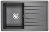 Кухонная мойка Granula 7602, ЧЁРНЫЙ, СтандАРТ кварц 760х500
