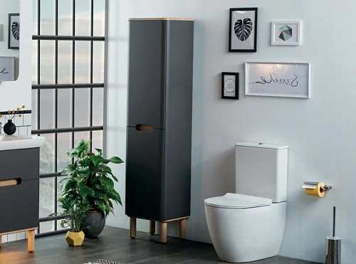 Шкаф-пенал Vitra Sento 40 см 60856 матовый антрацит, левый Шкаф-пенал Vitra Sento 40 см 60856 матовый антрацит, левый