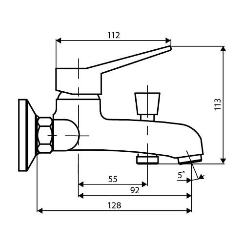 Смеситель для ванны Dorff Optima D2010000 Смеситель для ванны Dorff Optima D2010000