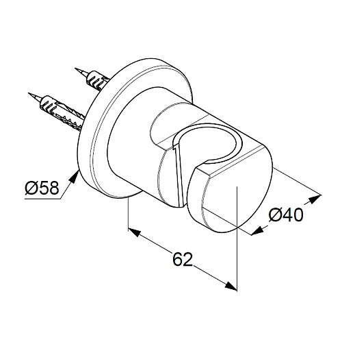 Держатель ручного душа Kludi NOVA FONTE 20552N5-15 брашированный никель Держатель ручного душа Kludi NOVA FONTE 20552N5-15 брашированный никель