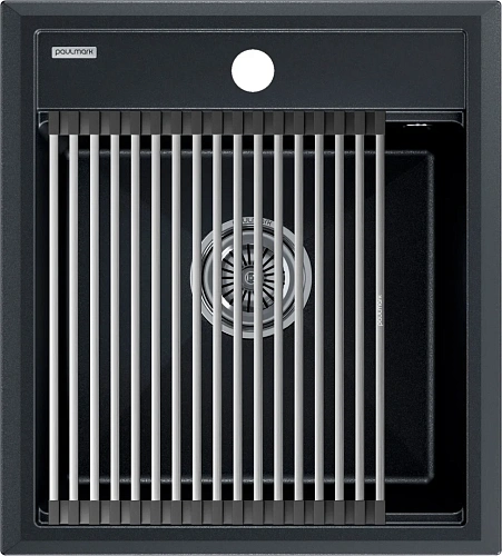 Кухонная мойка Paulmark STEPIA 45 с ролл-матом STEP брашированная PM114651-BLM+R375-BS Кухонная мойка Paulmark STEPIA 45 с ролл-матом STEP брашированная PM114651-BLM+R375-BS