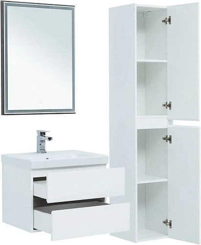 Тумба под раковину Aquanet Беркли 60 белый/дуб рошелье 00254289 Тумба под раковину Aquanet Беркли 60 белый/дуб рошелье 00254289