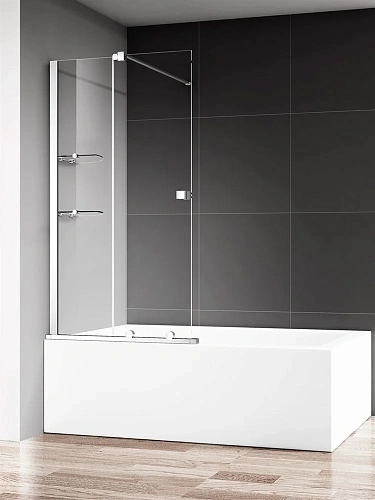 Шторка на ванну AQUAme AQM6601-2 1200x1400мм стекло 8мм, цвет профиля матовый черный Шторка на ванну AQUAme AQM6601-2 1200x1400мм стекло 8мм, цвет профиля матовый черный