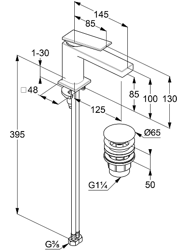 Смеситель для раковины Kludi DECUS 54267N075 брашированное золото Смеситель для раковины Kludi DECUS 54267N075 брашированное золото