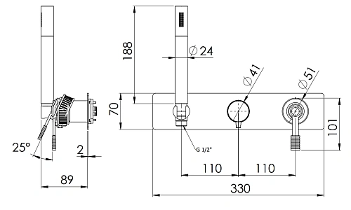 Смеситель для душа Remer Atelier AL97D3WBBG, золото брашированное Смеситель для душа Remer Atelier AL97D3WBBG, золото брашированное