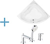 Картинка анонса товара «акриловая ванна aquanet flores 150x150 (каркас + смеситель grohe bauedge 2511700a) 00203933 + 00199803 + 00240613»