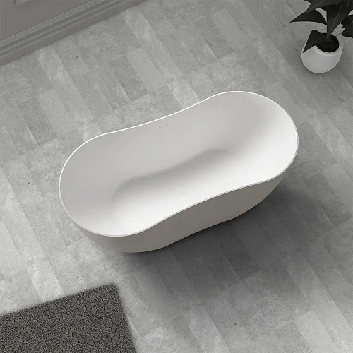 Ванна отдельностоящая ABBER AS9604 170x80 универсальная, белая матовая, искусственный камень Ванна отдельностоящая ABBER AS9604 170x80 универсальная, белая матовая, искусственный камень