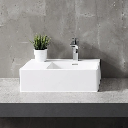 Раковина ABBER Stein AS2644 R подвесная, белая матовая Раковина ABBER Stein AS2644 R подвесная, белая матовая