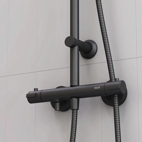 Душевая система Dorff Futura D0710522 с термостатом, черный Душевая система Dorff Futura D0710522 с термостатом, черный