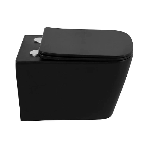 Унитаз подвесной BelBagno ARDENTE-C черный BB3202CHR-MB/BB3202SC-MB безободковый с сиденьем Унитаз подвесной BelBagno ARDENTE-C черный BB3202CHR-MB/BB3202SC-MB безободковый с сиденьем