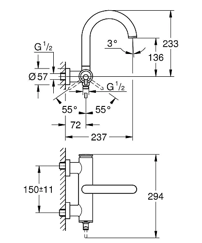 Смеситель для ванны GROHE Atrio New холодный рассвет глянец (32652GL3) Смеситель для ванны GROHE Atrio New холодный рассвет глянец (32652GL3)