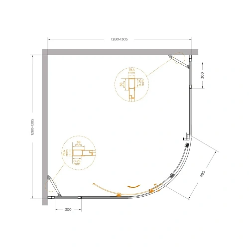 Душевой уголок CEZARES MOLVENO-R-11-100+30-C-Cr-IV 130x130см стекло прозрачное, профиль хром Душевой уголок CEZARES MOLVENO-R-11-100+30-C-Cr-IV 130x130см стекло прозрачное, профиль хром