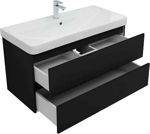 Тумба под раковину Aquanet Вега 2.0 100 черный 00337951 подвесная Тумба под раковину Aquanet Вега 2.0 100 черный 00337951 подвесная