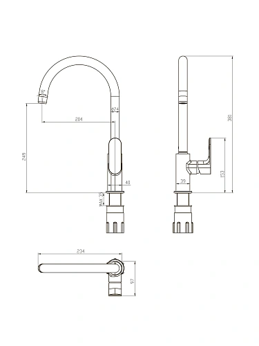 Смеситель для кухни Aquatek АЛЬФА AQ1982MB матовый черный Смеситель для кухни Aquatek АЛЬФА AQ1982MB матовый черный