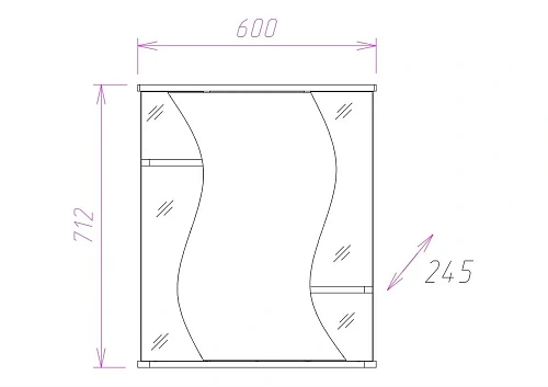Зеркальный шкаф Onika ЛИЛИЯ 60.01 правый 206012 Зеркальный шкаф Onika ЛИЛИЯ 60.01 правый 206012