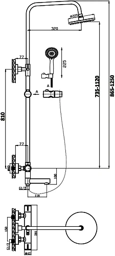 Душевая система STWORKI Рандерс RD-03cr 552696 Душевая система STWORKI Рандерс RD-03cr 552696