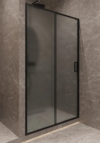 Душевая дверь Timo TD-150/03F-6, раздвижная 1950x1500, профиль черный, стекло матовое 6 мм Душевая дверь Timo TD-150/03F-6, раздвижная 1950x1500, профиль черный, стекло матовое 6 мм