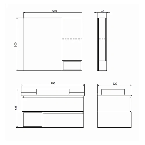 Зеркальный шкаф Comforty Прага-90 00004136263 дуб белый Зеркальный шкаф Comforty Прага-90 00004136263 дуб белый
