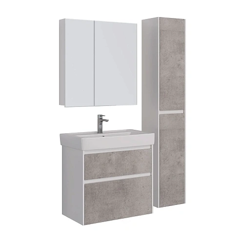 Тумба под раковину Lemark COMBI 80 см подвесная/напольная, бетон/белый LM03C80T-Beton Тумба под раковину Lemark COMBI 80 см подвесная/напольная, бетон/белый LM03C80T-Beton