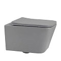 Унитаз подвесной ABBER Rechteck AC1201MG серый матовый, безободковый с крышкой микролифт Унитаз подвесной ABBER Rechteck AC1201MG серый матовый, безободковый с крышкой микролифт