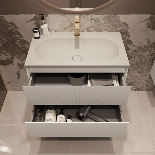 Тумба под раковину Vincea Welle 800 подвесная, белый матовый софт-тач Тумба под раковину Vincea Welle 800 подвесная, белый матовый софт-тач