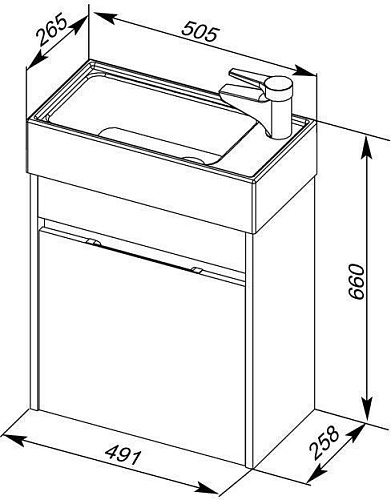 Тумба с раковиной Aquanet Лидс 50 белый 00243273 Тумба с раковиной Aquanet Лидс 50 белый 00243273