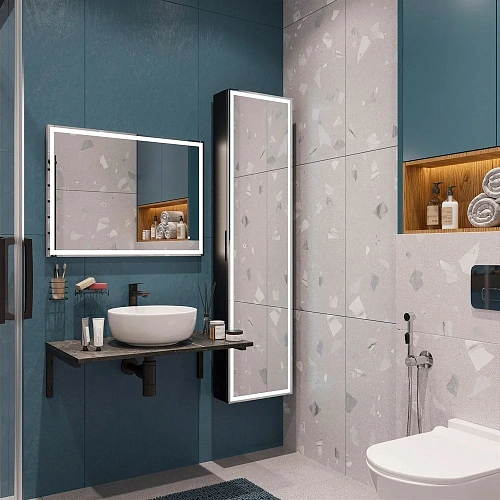 Комплект мебели DIWO Элиста 80 чёрный мрамор, с раковиной Moduo 40 RING 555116 Комплект мебели DIWO Элиста 80 чёрный мрамор, с раковиной Moduo 40 RING 555116