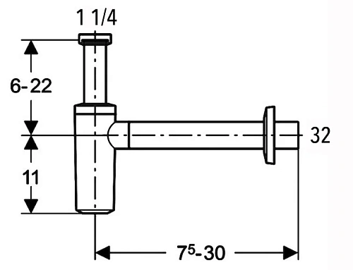 Сифон для раковины GEBERIT D32 хром 151.034.21.1 Сифон для раковины GEBERIT D32 хром 151.034.21.1