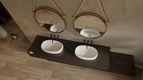 Раковина ABBER Stein AS2632 накладная белая матовая Раковина ABBER Stein AS2632 накладная белая матовая