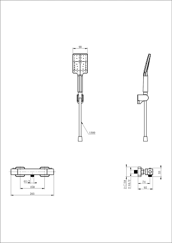 Смеситель для душа Wonzon & Woghand с термостатом, хром (WW-B2026-A-CR) Смеситель для душа Wonzon & Woghand с термостатом, хром (WW-B2026-A-CR)