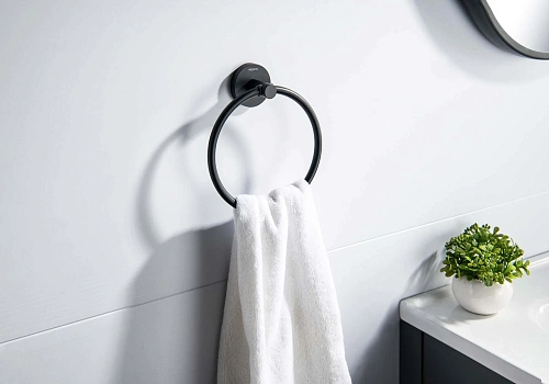 Полотенцедержатель Aquatek ЕВРОПА AQ4112MB черный матовый Полотенцедержатель Aquatek ЕВРОПА AQ4112MB черный матовый